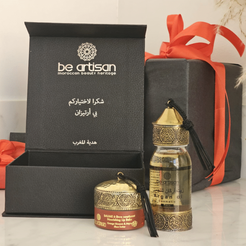 Coffret Artisanal Huile d’Argan Beauté & Baume à Lèvres Nourrissant – Image 2