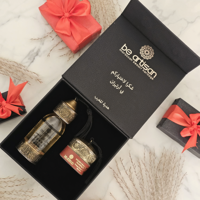 Coffret Artisanal Huile d’Argan Beauté & Baume à Lèvres Nourrissant – Image 3