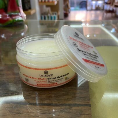 Baume hydratant karité Maroc Be Artisan pot ouvert texture crémeuse naturelle