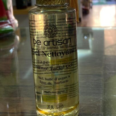 Gel nettoyant visage argan Maroc Be Artisan flacon doré huile naturelle