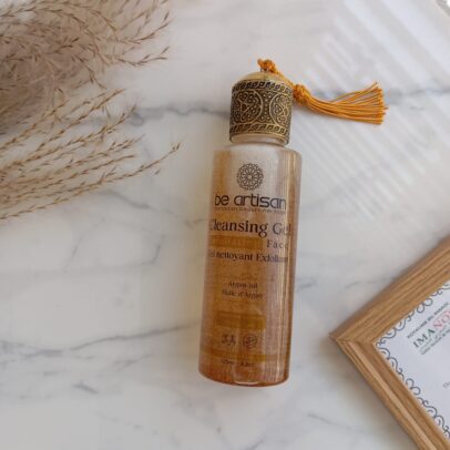 Gel nettoyant visage argan Maroc Be Artisan flacon doré huile naturelle