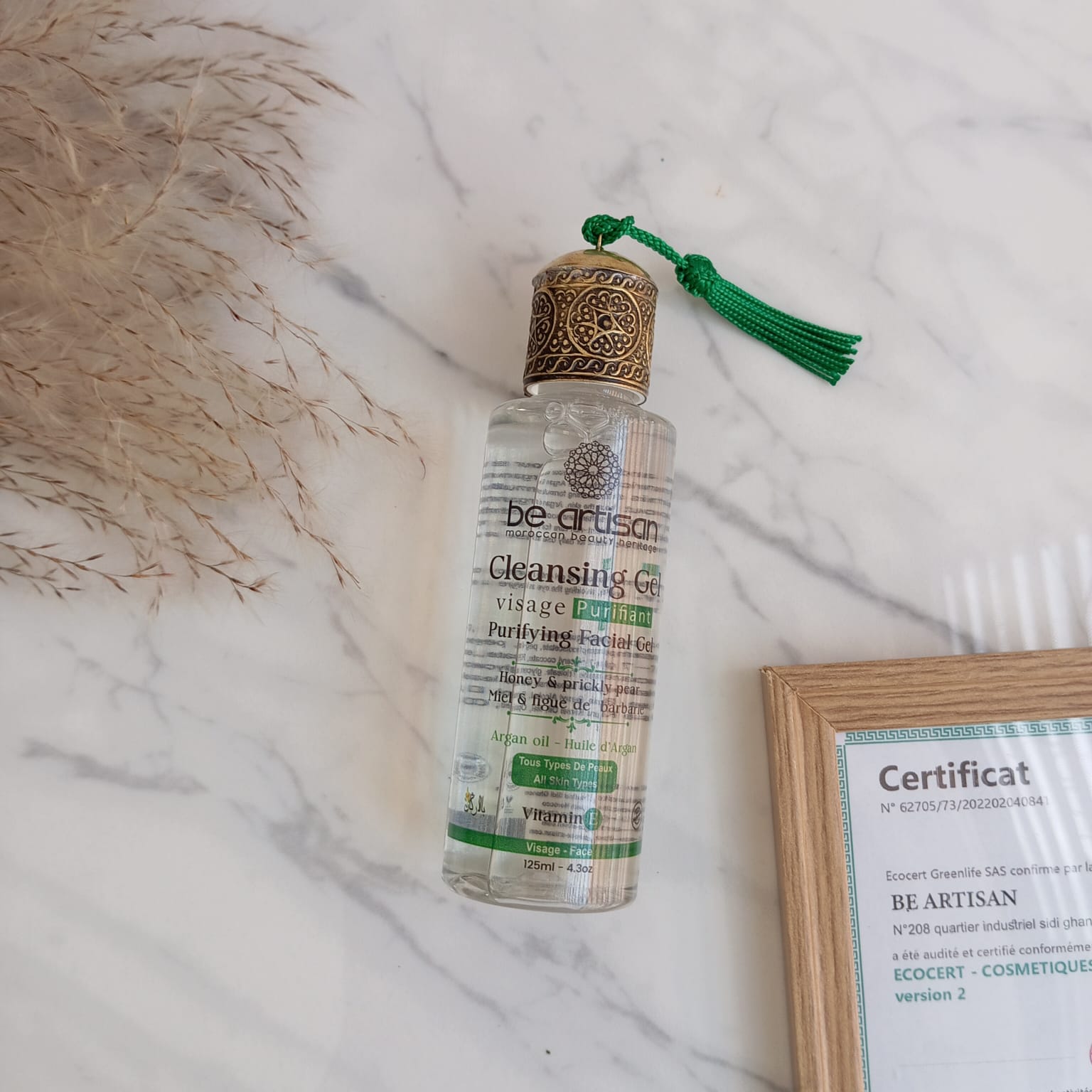 Gel nettoyant argan figue barbarie Maroc – Purifiant naturel vitamine E Be Artisan